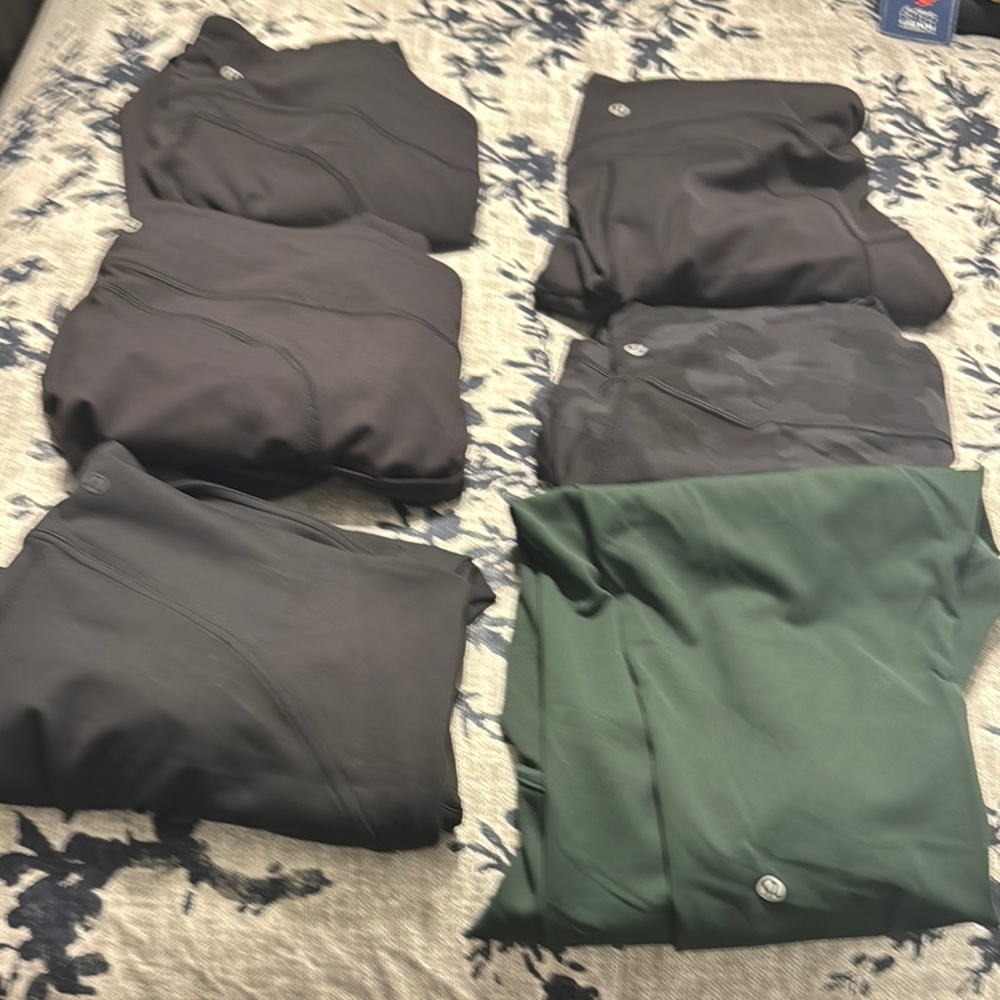 lululemon athletica Black and Green Leggings